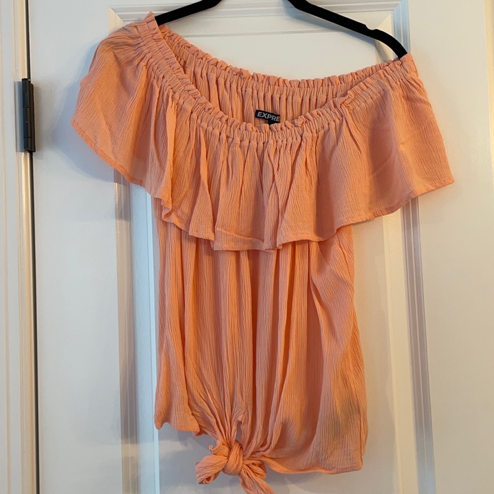 Coral off the shoulder top